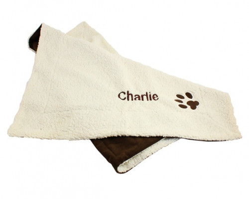 Personalised luxury dog blanket top